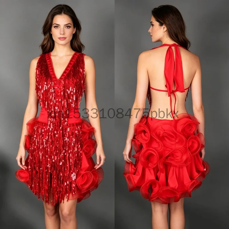 latin dance dress xxl competition tassels salsa dresses in ballroom wear clothing rumba dancing costumes for women samba latina