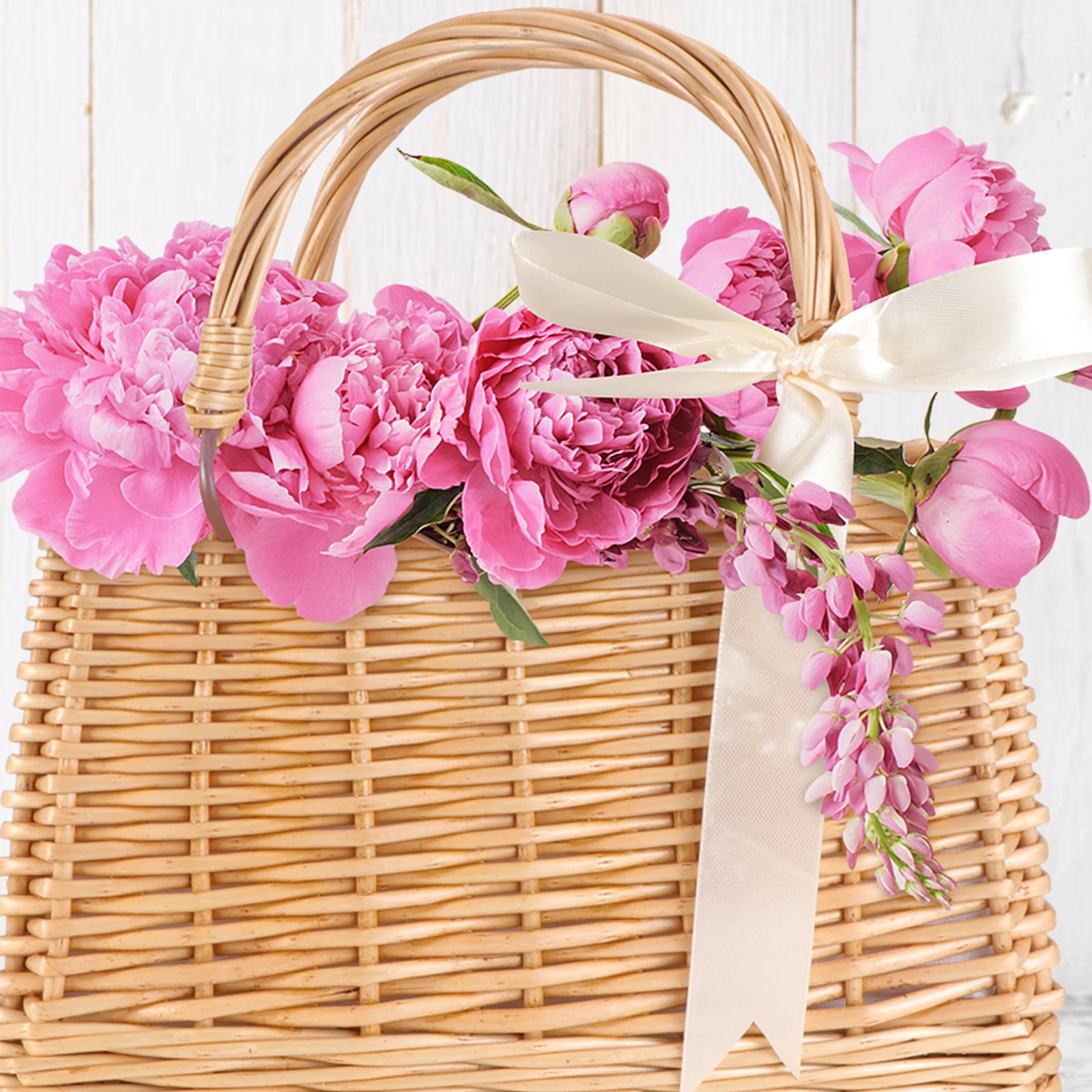 

Rattan Flower Portable Storage Decorative Woven Wedding Party Gift Storage Basket Rattan Woven Basket