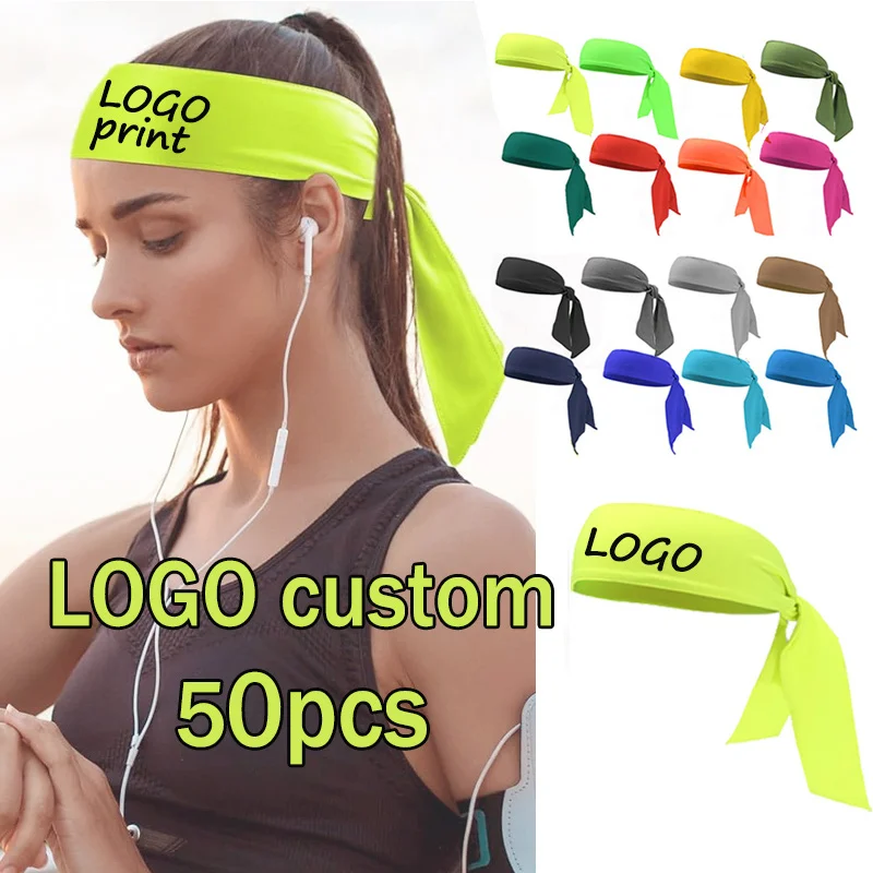 

Спортивные повязки на голову (50 шт.) для тенниса, баскетбола, бега, тренировок и упражнений, многофункциональный аксессуар с возможностью нанесения логотипа