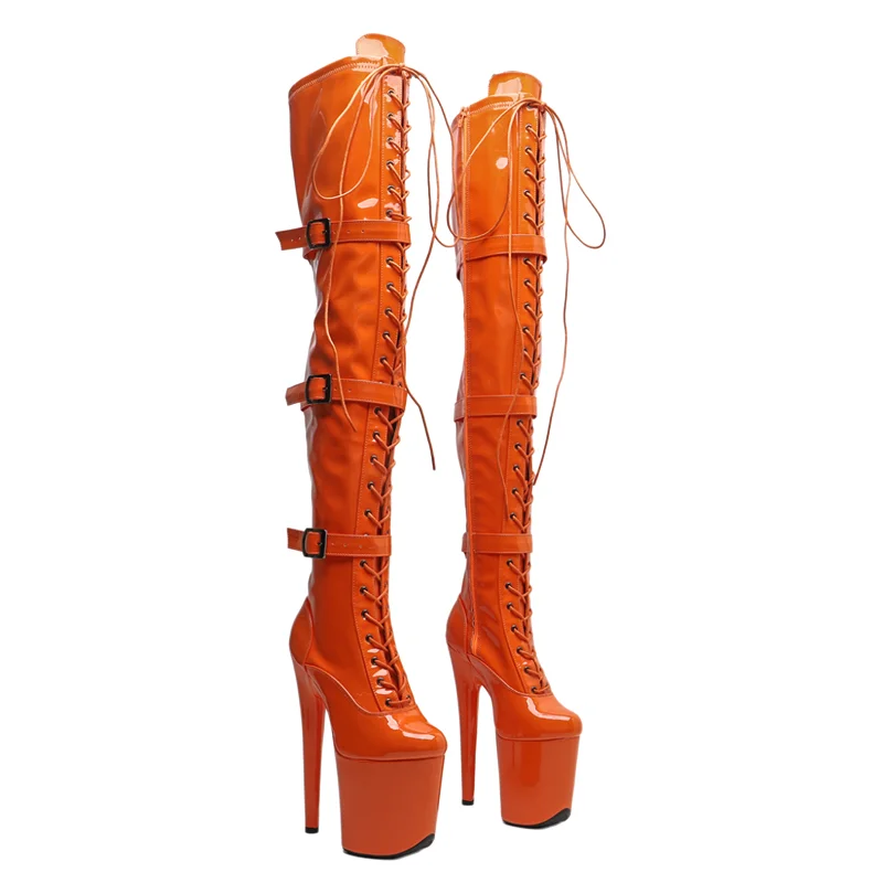 

Leecabe 20CM/8inches Shiny Patent PU young trend fashion High Heel platform stripper heel Pole Dance boot