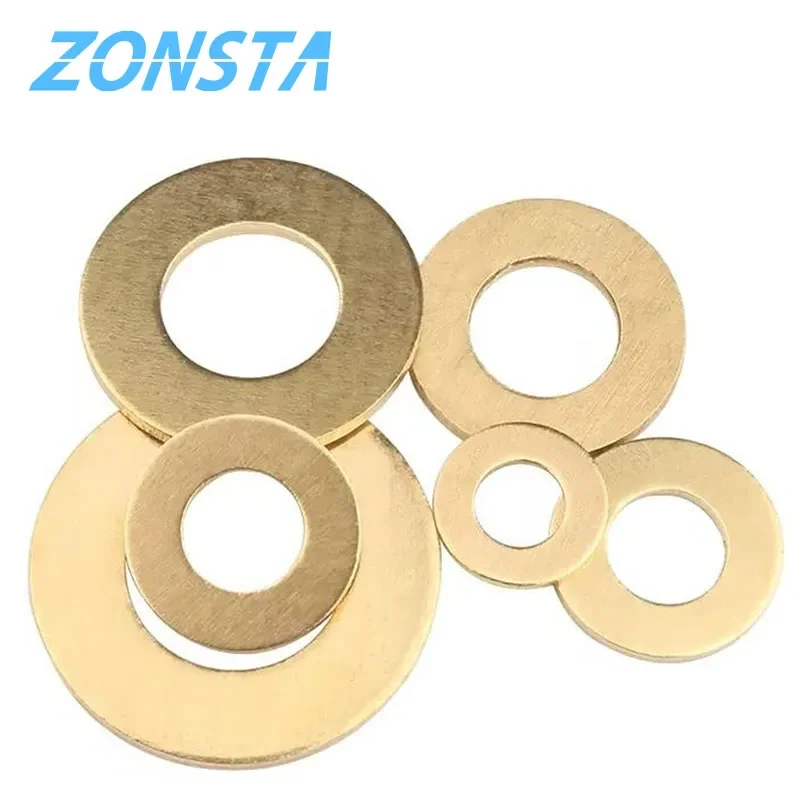 Solid Brass Flat Washer M2 M2.5 M3 M4 M5 M6 M8 M10 M12 M14 M16 Copper Plain Brass Gasket Shim Pad Ring Spacer Circular Meson