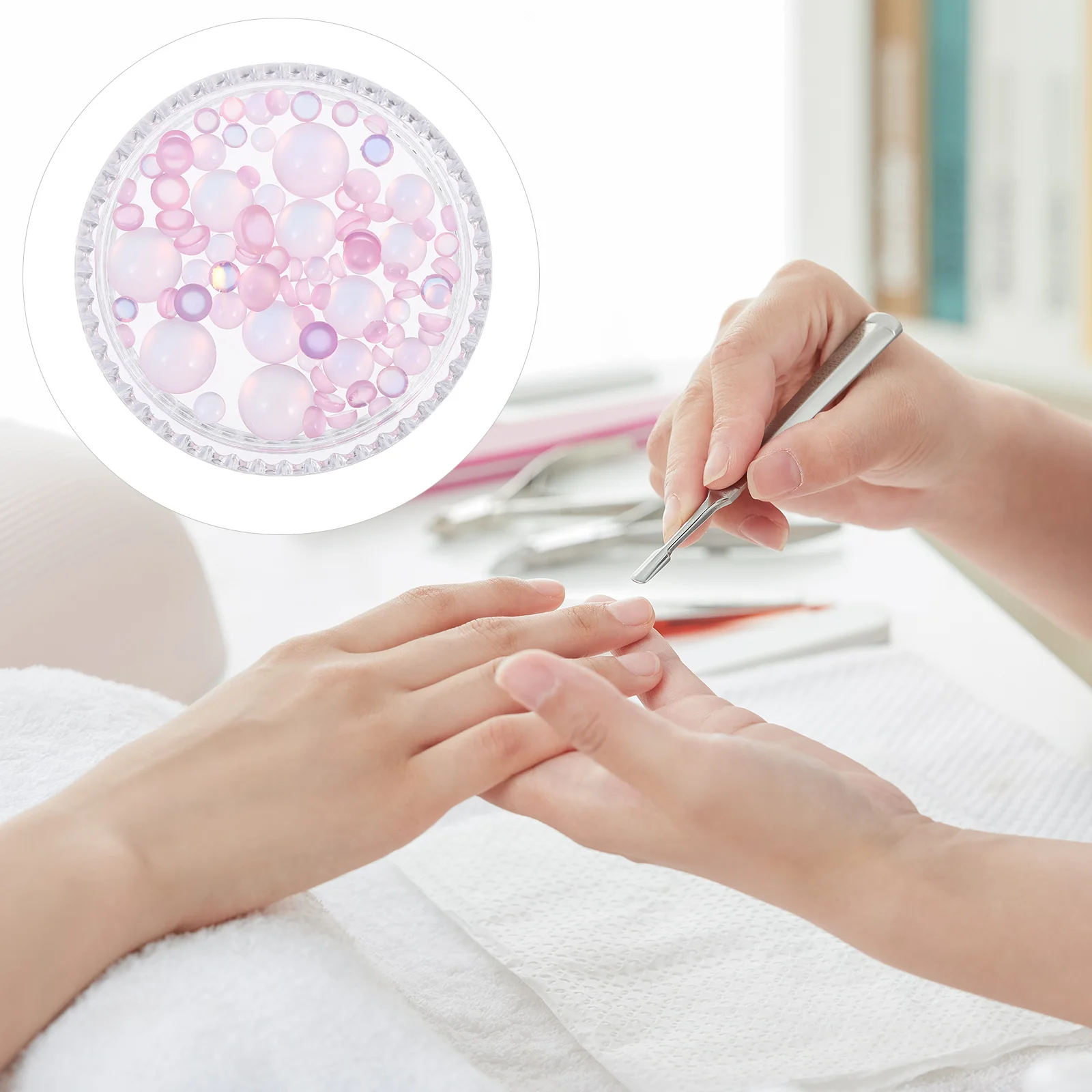 

1 Box Premium Art Diy Beads Creative Manicure Nail Decorations Delicate Nail Sticker Decor Crafting Supplies For Women