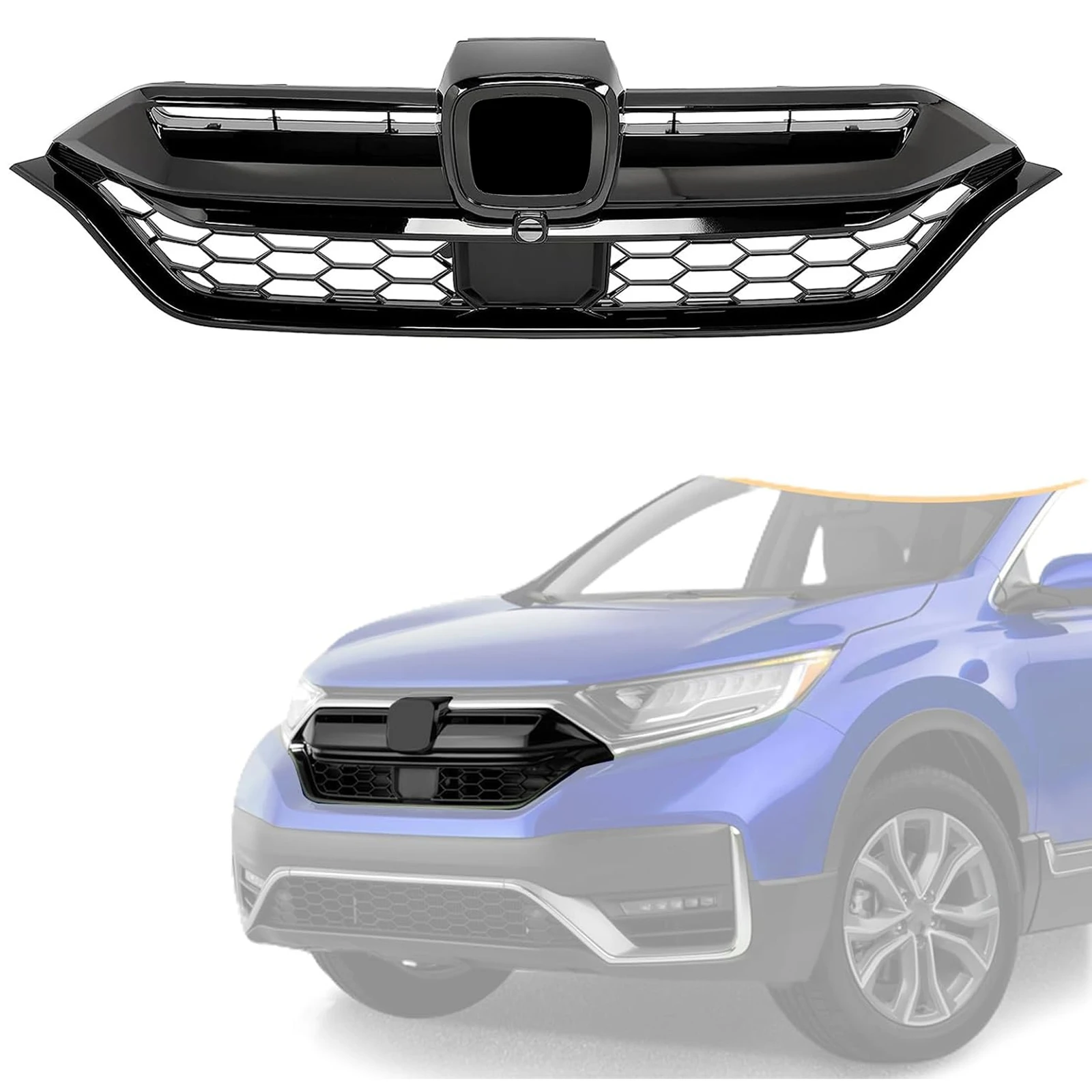 

Для Honda CR-V CRV 2020-2022: Передняя верхняя решетка радиатора в стиле «соты», артикул 71121TLAA60