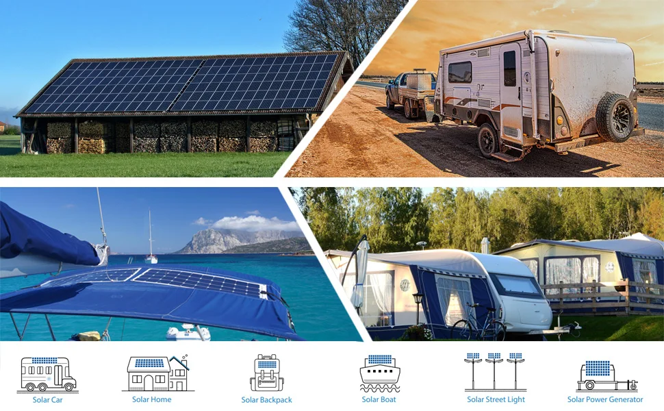 18V Flexible Solar Panels 50W 100W 120W Solar Balcony Photovoltaic Panel for Home Car Boat Camper 12V Battery Charger Waterproof
