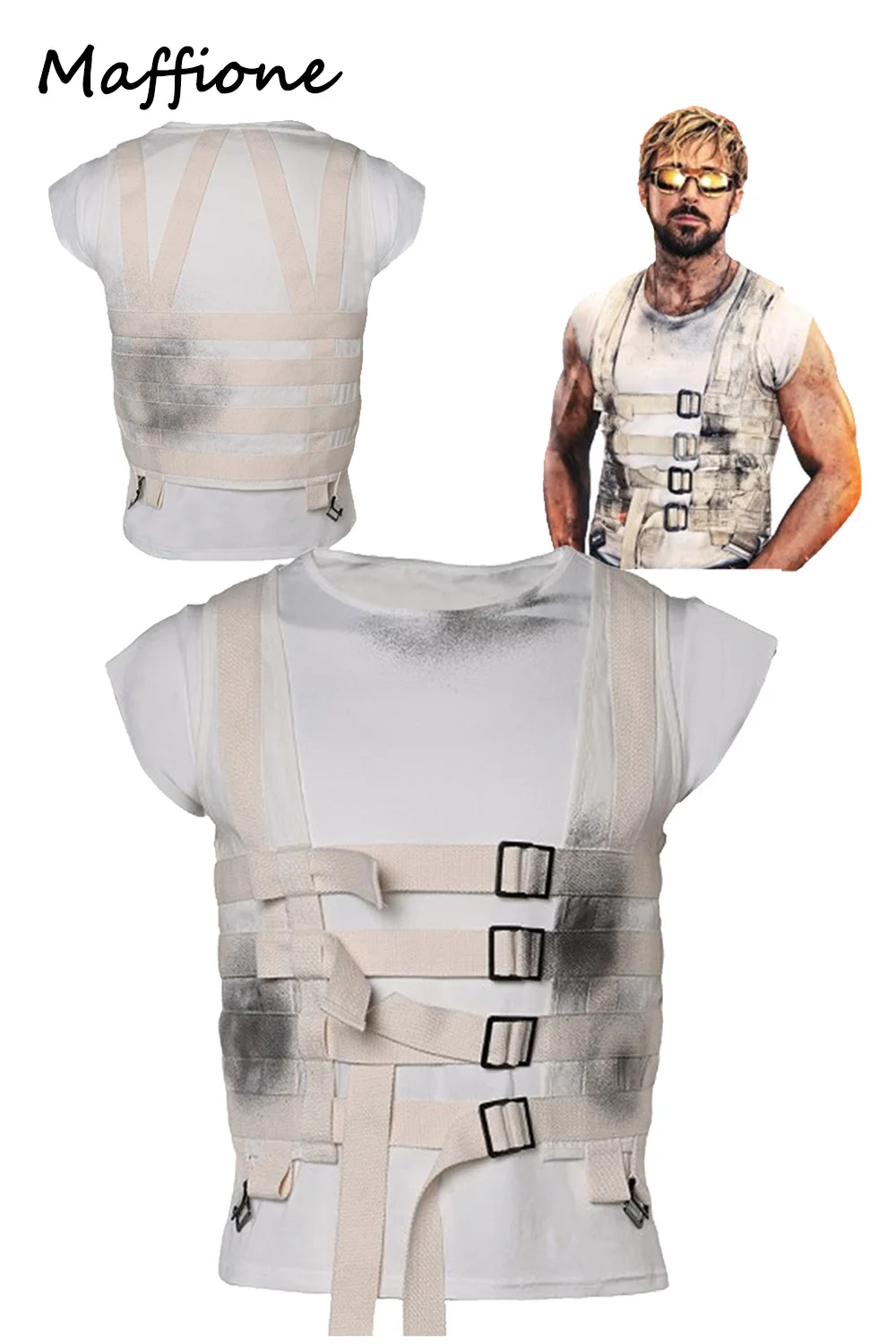 Colt Seavers Cosplay Movie The Fall Guy Vest Costume Male Roleplay Fantasia Men T-shirt Outfits Halloween Party Carnival Suit