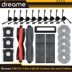 Global Dreame X40 Pro Ultra LiDAR Custom Elevated Edition,S30 Pro UItra Vacuum Cleaner Parts;Roller Main Side Brush,Dust Bag