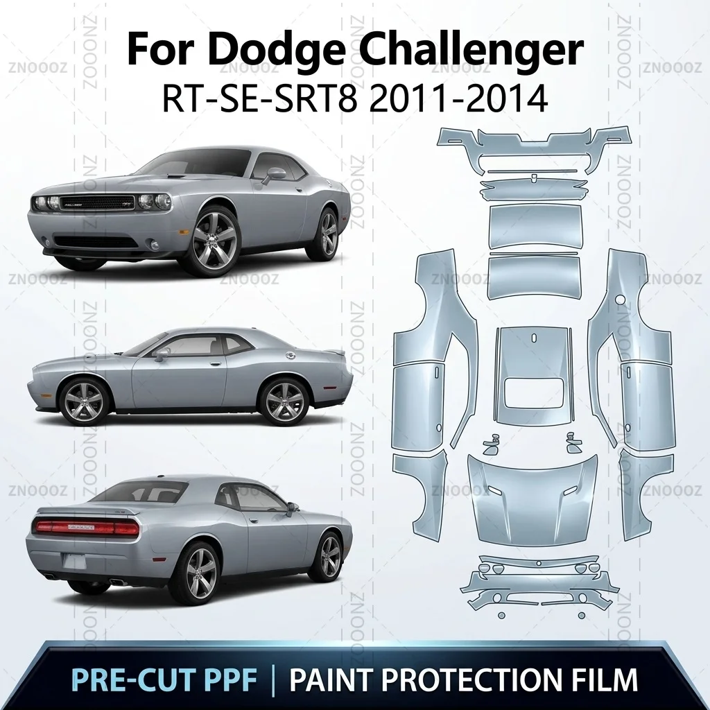 For Dodge Challenger RT-SE-SRT8 2011-2014 Precut PPF Paint Protection Film TPU Self Full Vehicle Glossy Clear Matte Black