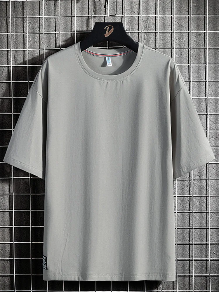 メンズベーシック半袖Tシャツ,カジュアル,特大,コットン,ファッショナブル,ラージサイズ6xl 7xl 8xl