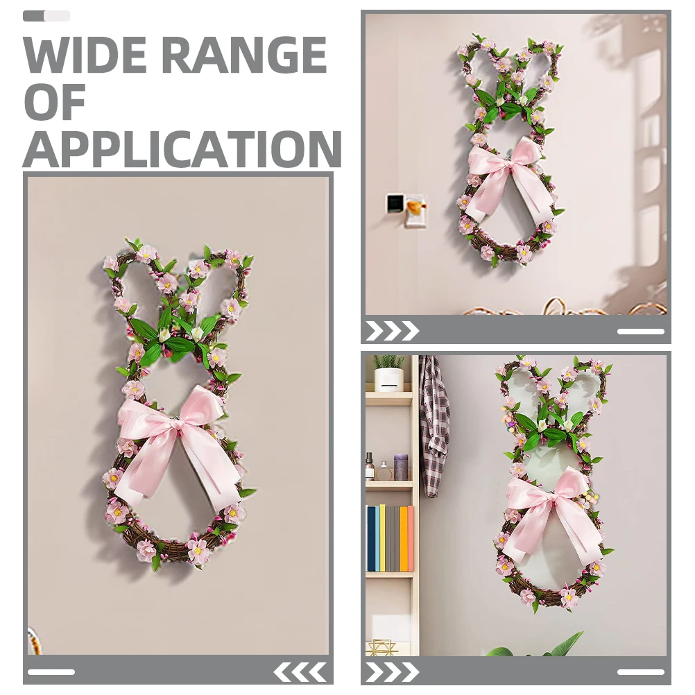 

Accessories Rabbit Wreath Pendant Wreaths for Fabric Handmade Bunny Spring