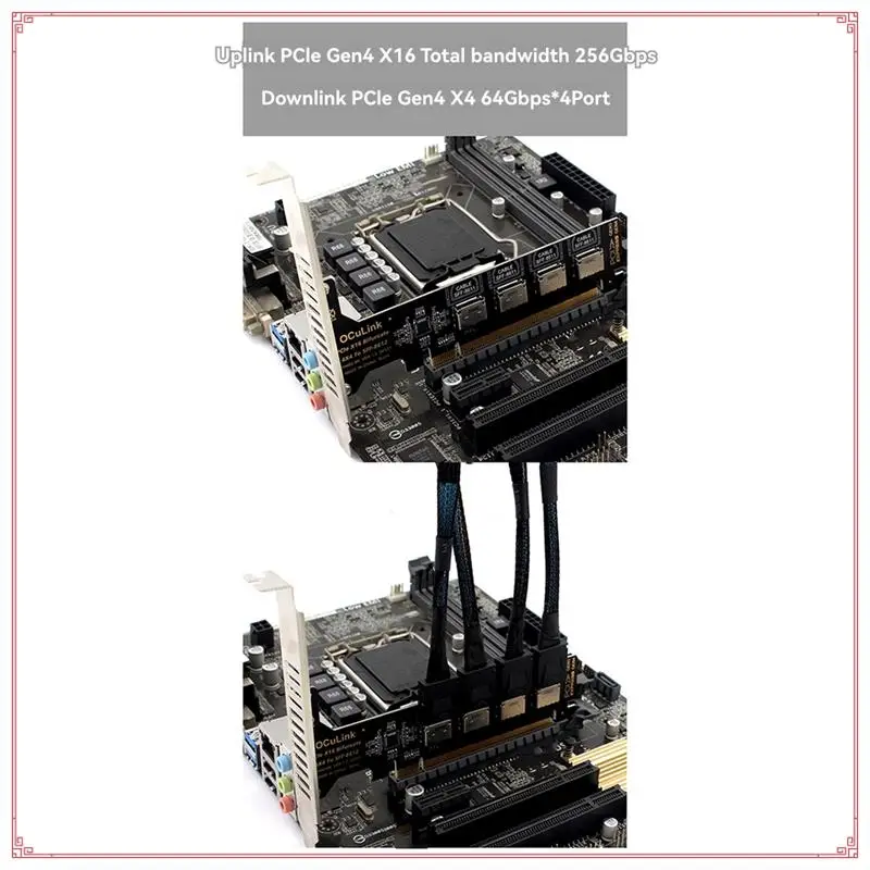PCI-E 16X Tofour U.2 SSD Kit Oculink Expansion Card Oculink Pcie Built-Ininterface
