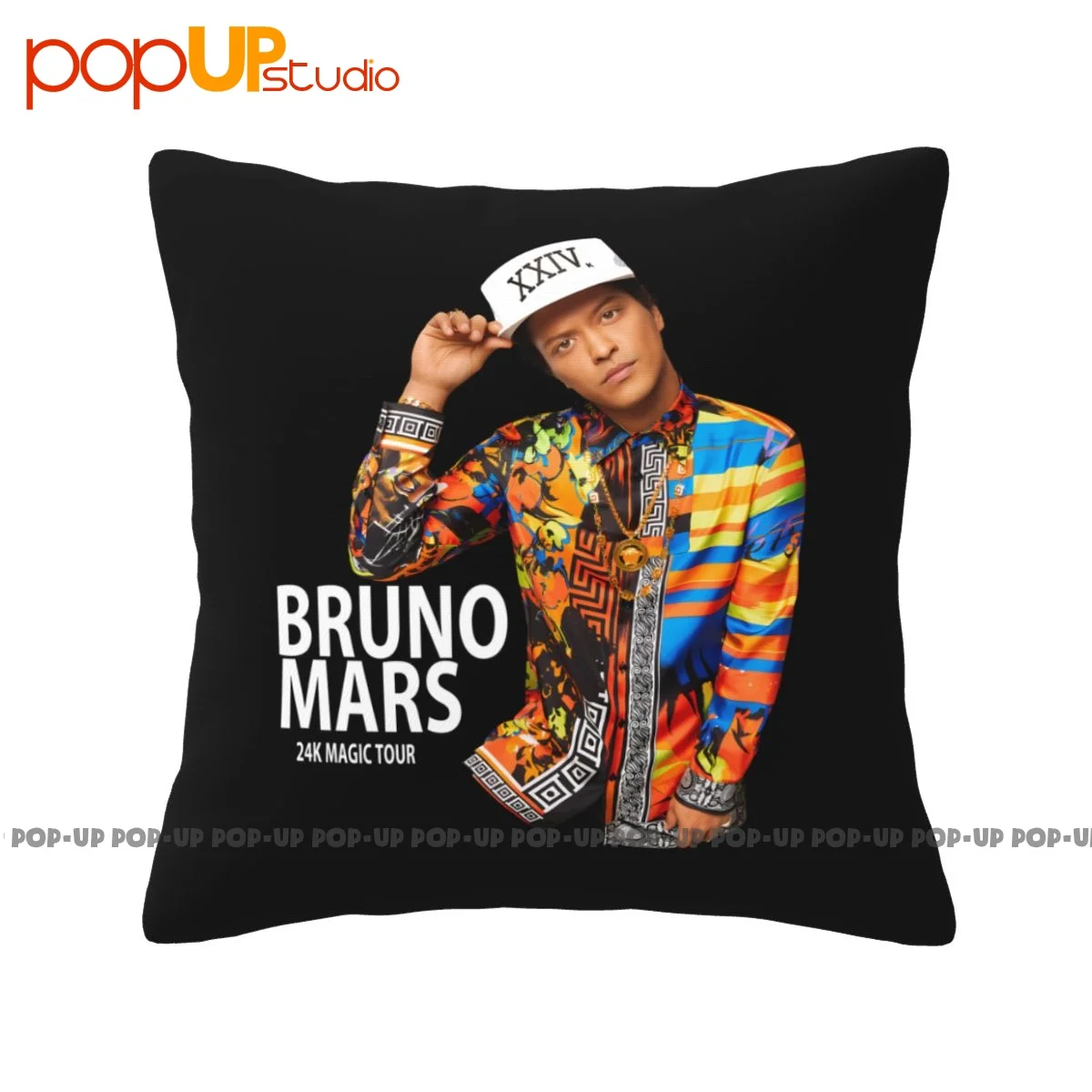 Soft Bruno Mars 24K Tour Pillowcase Throw Pillow Cover Fashion Customized For Bedroom