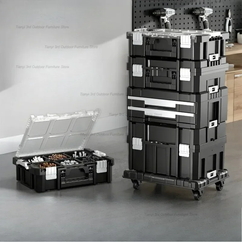 Nordic Stackable Widened Large Tool Box Modern Large Capacity Multifunctional Maintenance Pull Box Hardware Storage Box FYOB