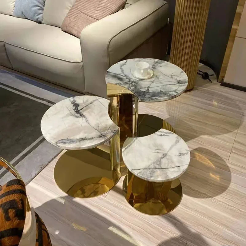 Three round petal coffee table simple metal special-shaped combination