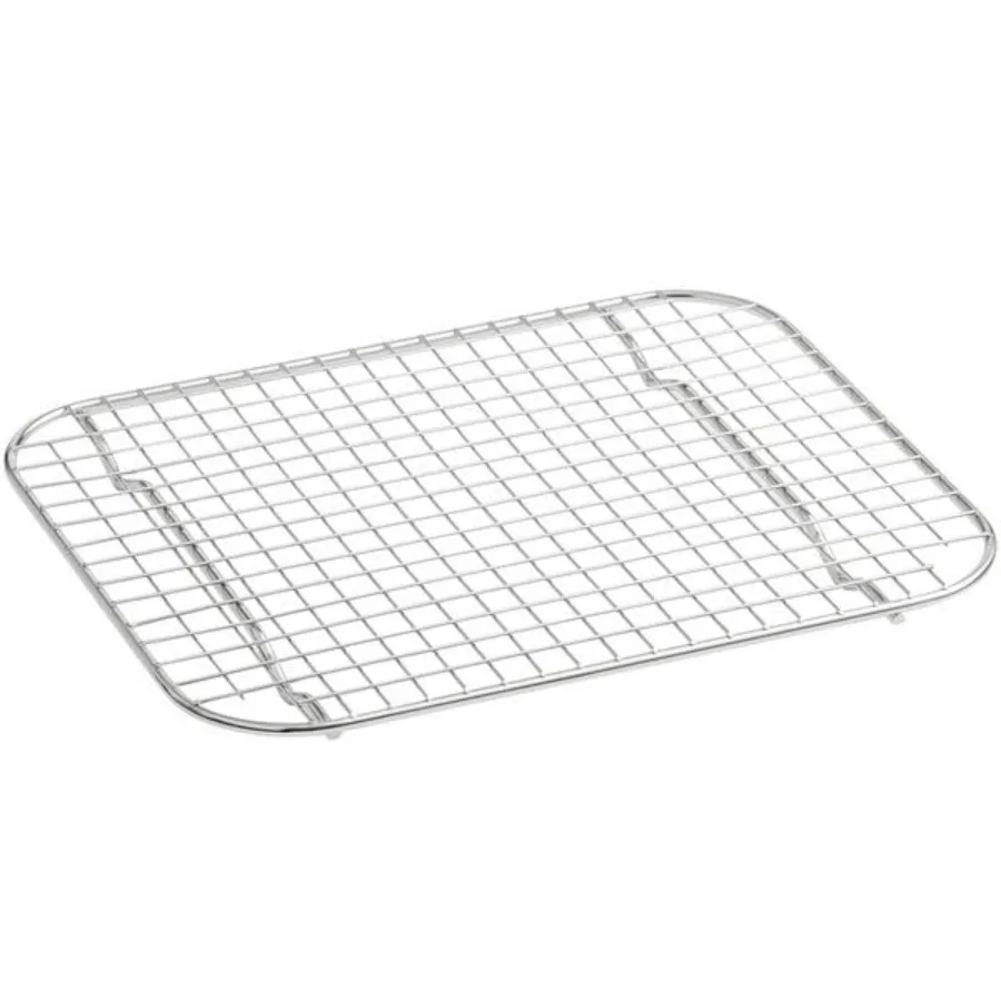 

8 x 10 Inch Half Size Stainless Steel Wire Pan Grate, Footed Design for Steam Table, 11.125 x 8.75 Inch Rectangle Drain Grate, S