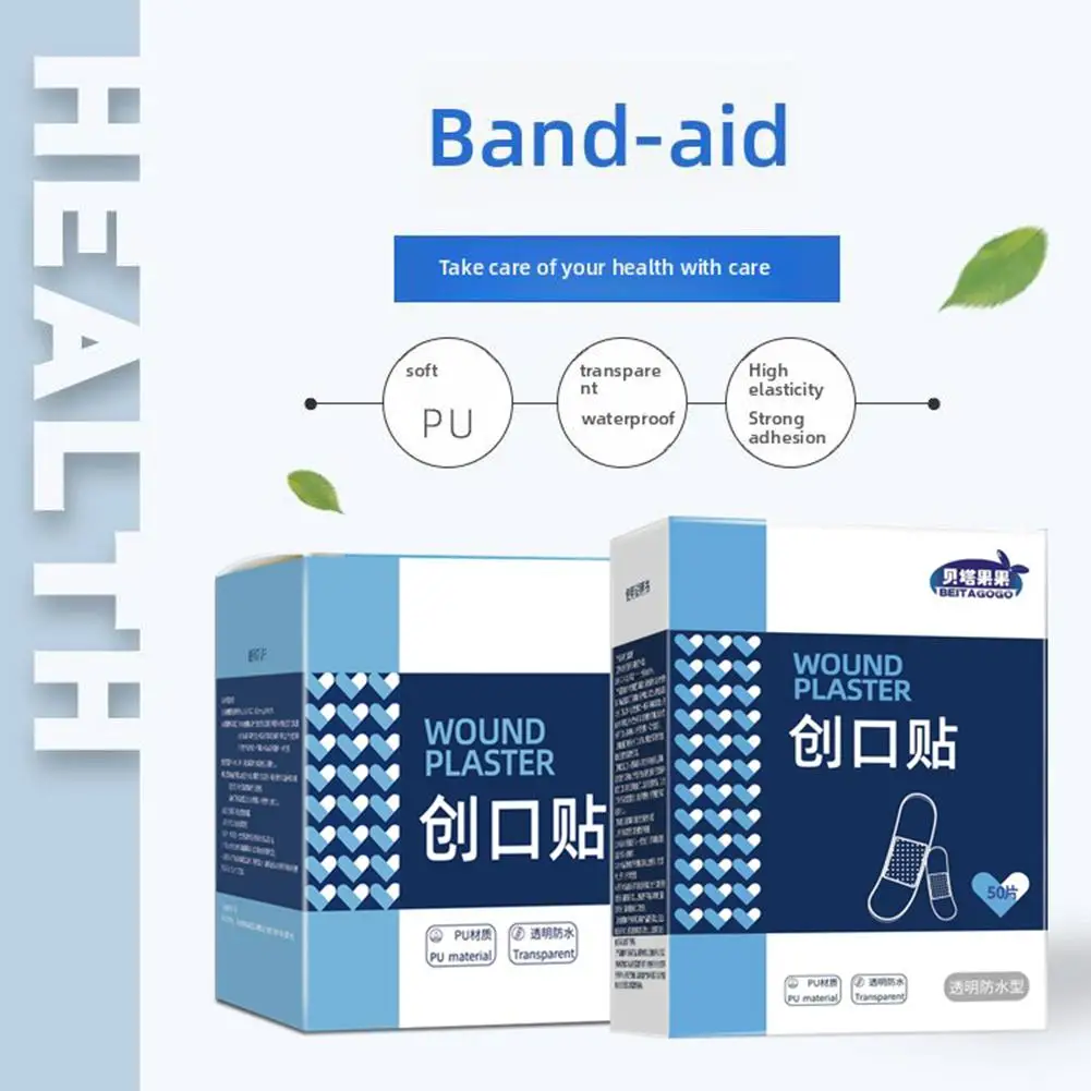 50/120Pcs Waterproof Band-Aid Wound Dressing Medical Transparent Hemostatic Tape For Swimming Bath Wound Care Protect First J1T2