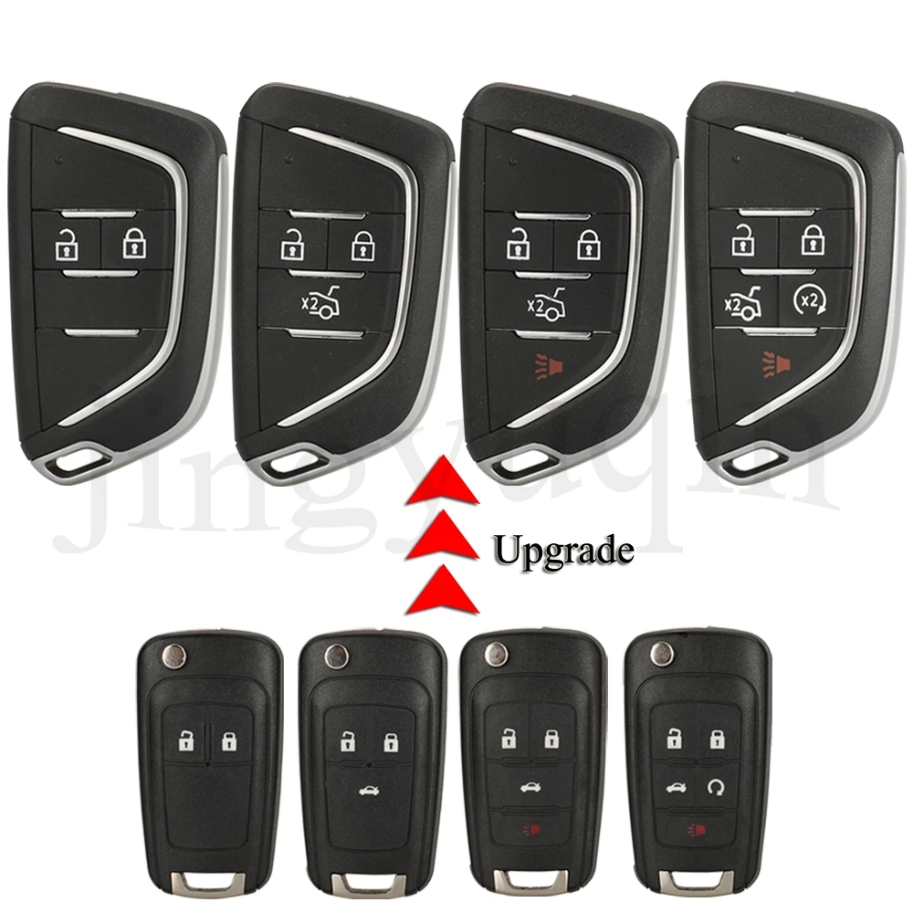 

jingyuqin Upgrade Folding Remote Car Key Shell For Chevrolet Cruze Epica Camaro Impala Malibu Orlando Aveo Trax Equinox