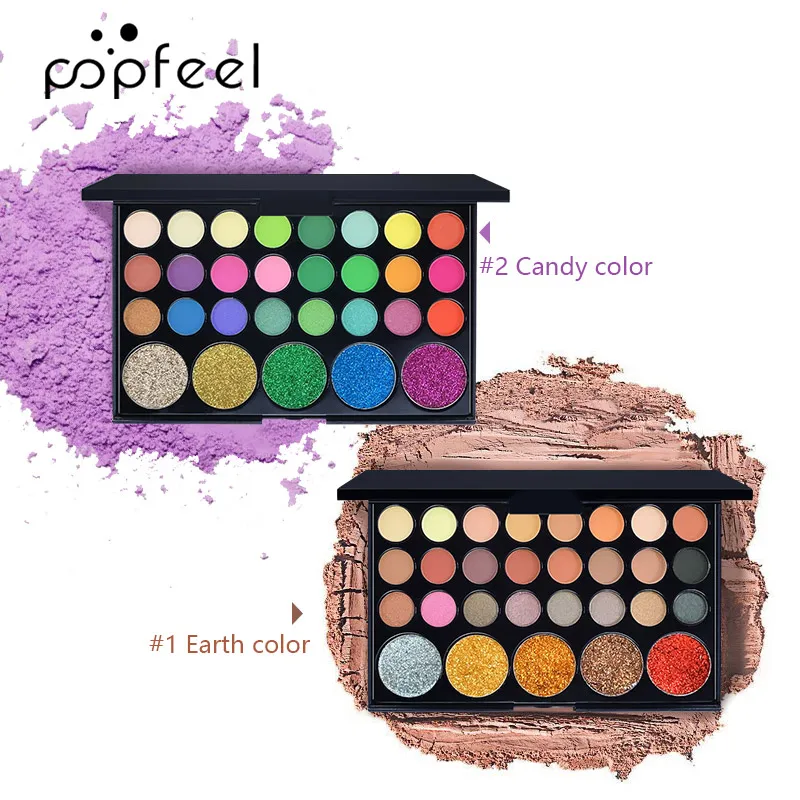 POPFEEL Paleta de sombras de ojos de 29/40 colores, paleta de sombras de ojos profesional, paleta integrada mate y perlada, resistente al agua y al sudor