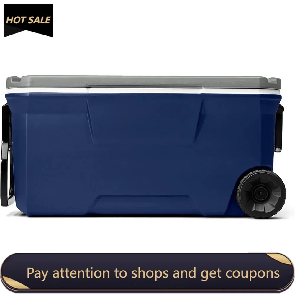 

316 Series Insulated Portable Cooler with Heavy Duty Wheels, Leak-Proof Wheeled Cooler with 100+ Can Capacity Freight free