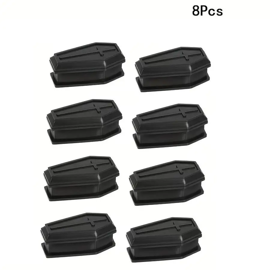 1/5/10/20/50/100pcs A Set of 8 Small Coffin-shaped Storage Boxes with Lids, Perfect for Dollhouse Decor, Candy Storage, or Party