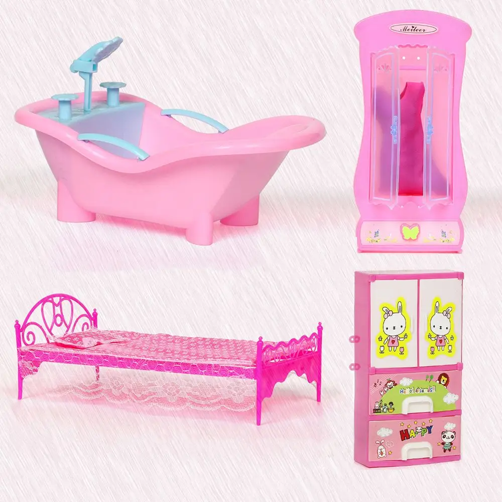 Room Bathtub/Swing Decoration Accessories Dollhouse Furniture For Dolls Miniature Furniture Wardrobe/Bed/Shoe rack