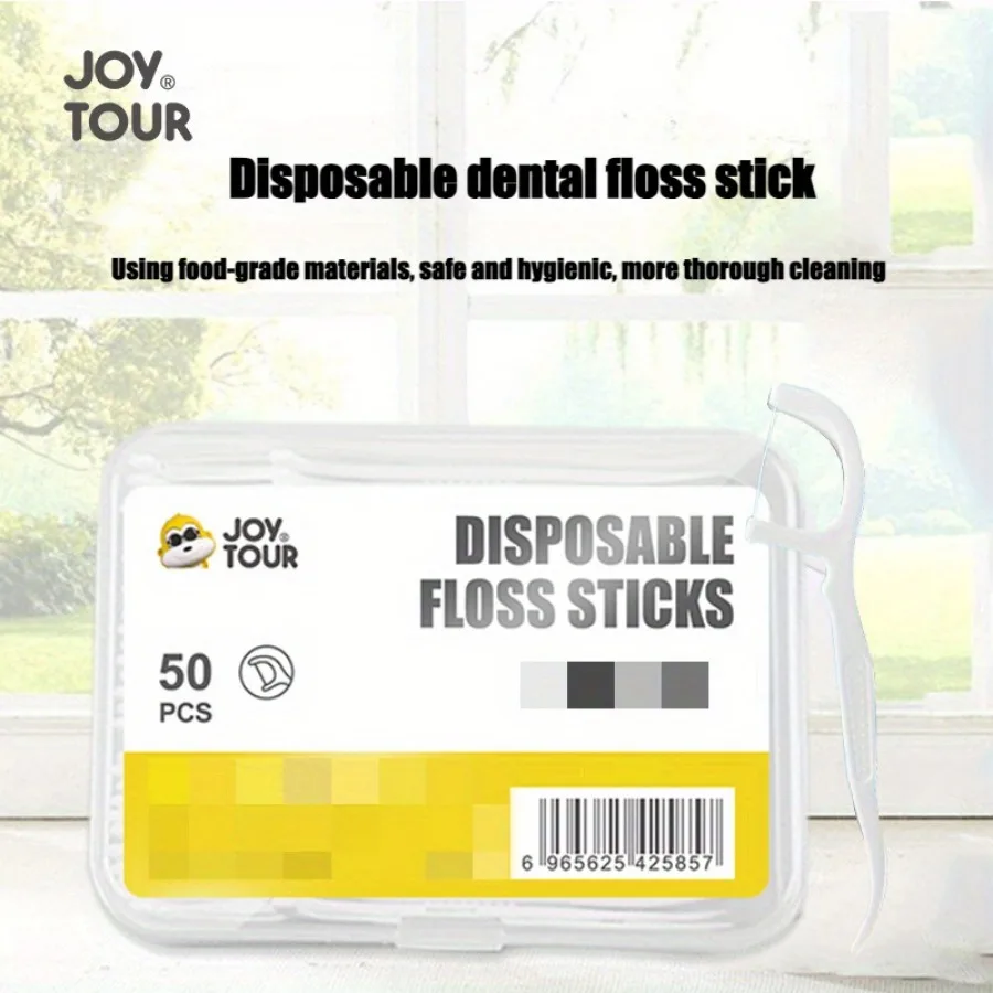 300pcs boxed floss disposable 50pcs box a box of disposable floss stick polymer fine smooth portable floss independent packaging