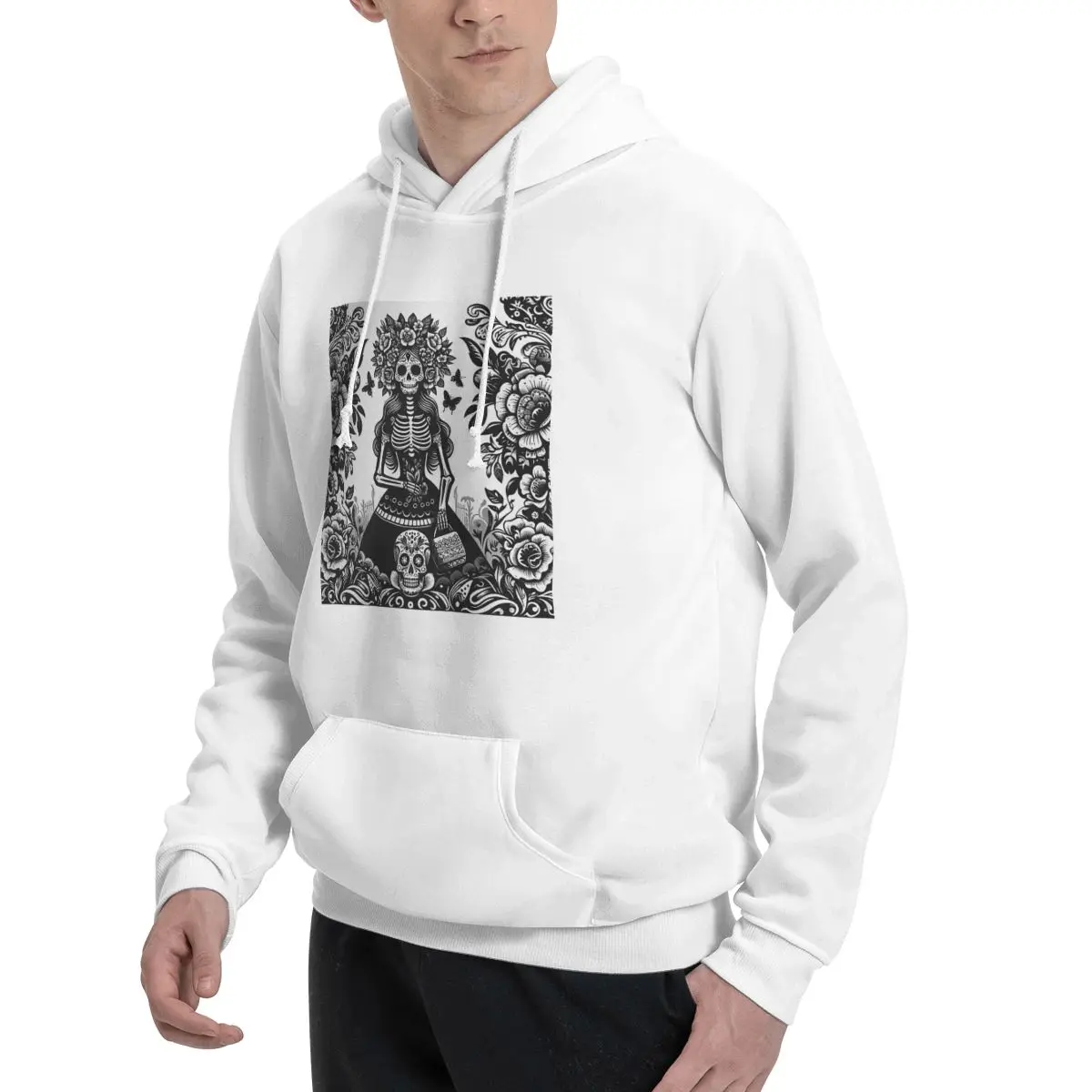 المكسيكي كاترينا فتاة يوم الموتى السكر الجمجمة هوديس الرجال النساء البلوز البلوز الورك كم الملابس الخريف الشتاء #2