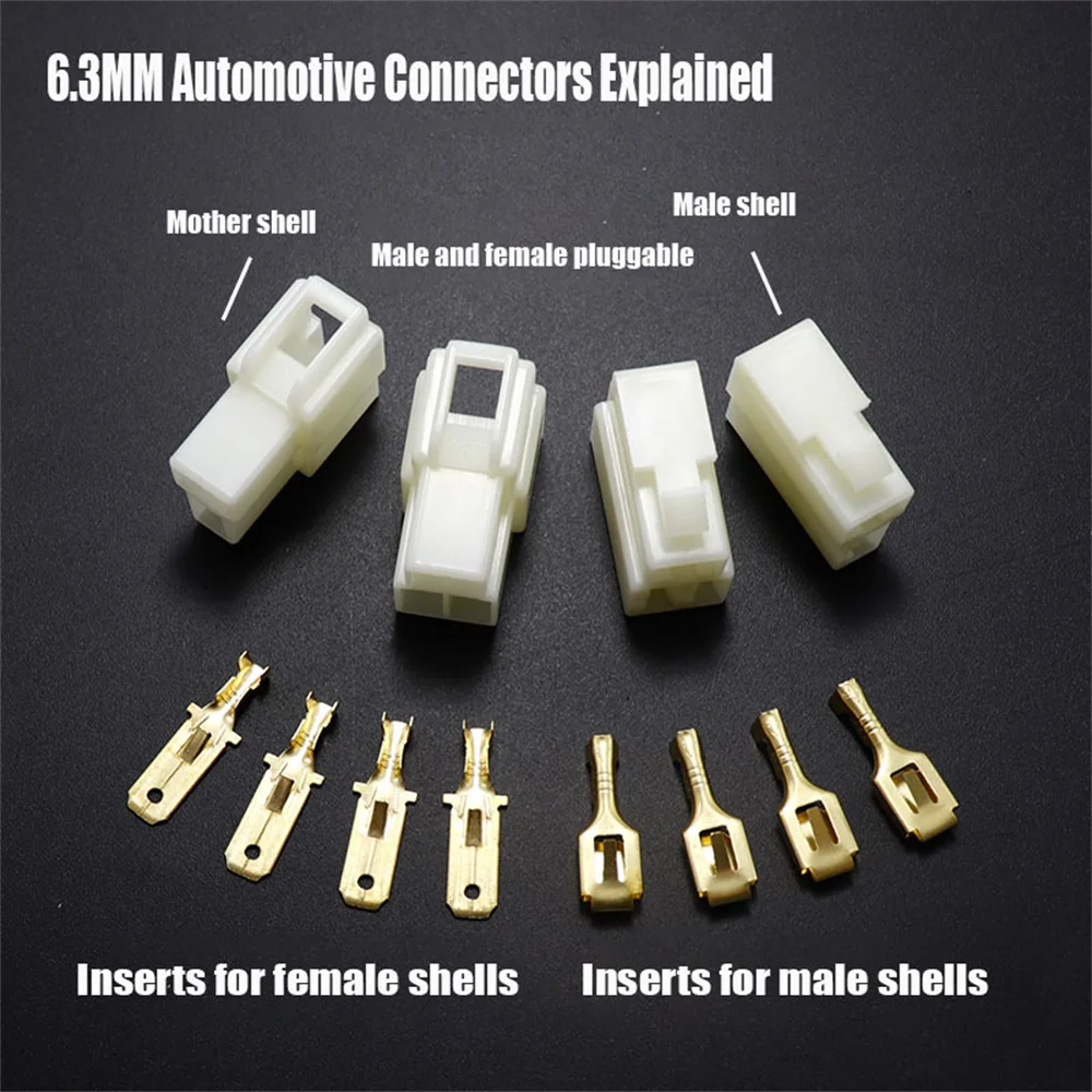 Automotive connector car motorbike electrical plug socket kit 6.3mm-1P-12P high current male and female docking connector