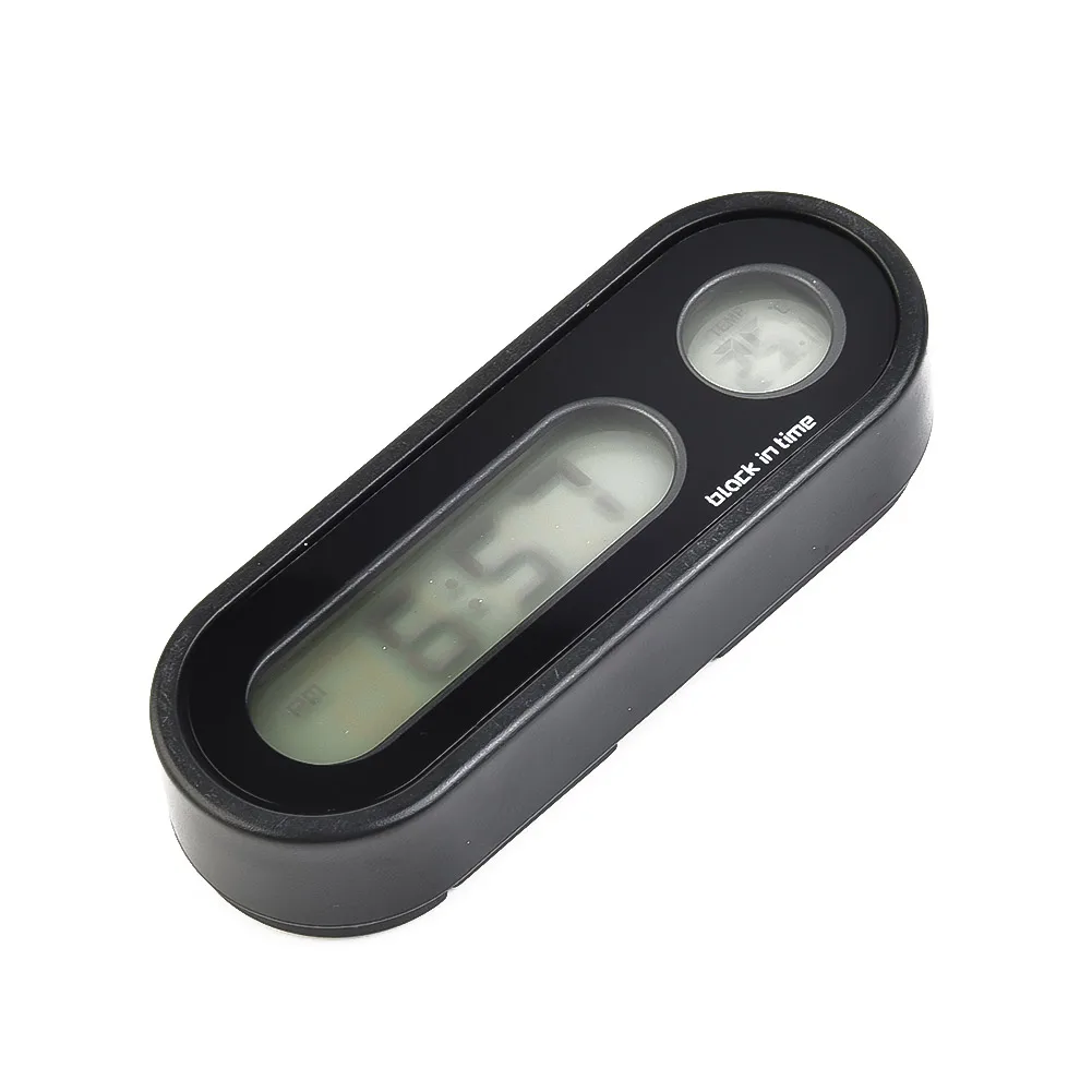 Electronic Clock Clock Compact and Portable LCD Digital Car Clock Thermometer with Backlight for Indoor and Outdoor Use