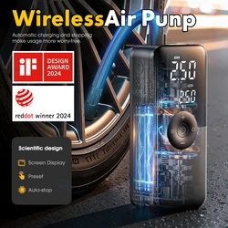 CARSUN Rechargeable Air Pump Tire Inflator Portable Compressor Digital Cordless Car Tyre Inflator For Bicycle Balls