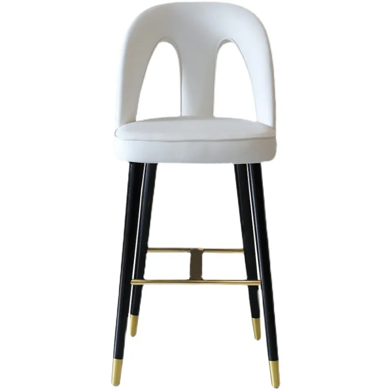 

Bar Reception Chair Light Luxury Comfortable Modern Simple Bar Chair Lacquered Nordic Oak