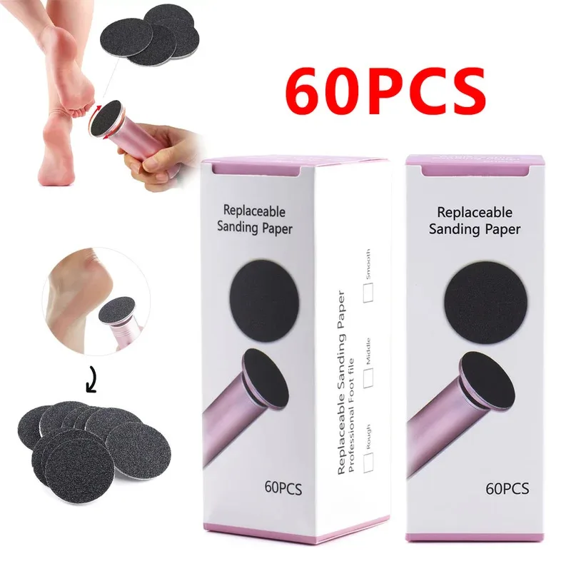 60Replaceable Sanding Disc Callus Remover Tool Electric Foot File Hard Callus Dead Skin Repair Foot Care Set limas para pies