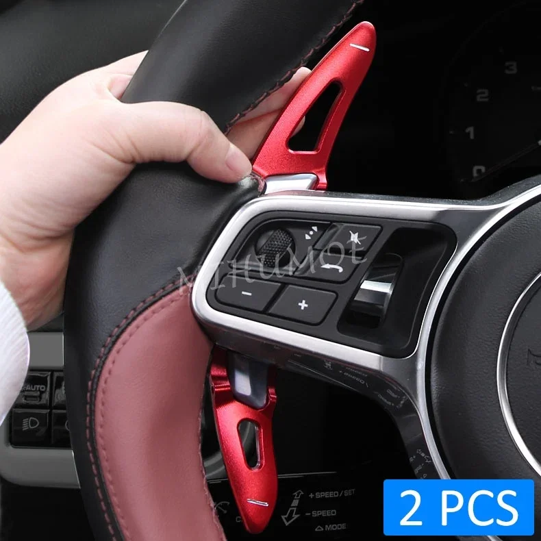 

Aluminum Steering Wheel Paddle Shifter Extension For Porsche Cayenne Macan Panamera 718 Boxster Cayman Spyder Red