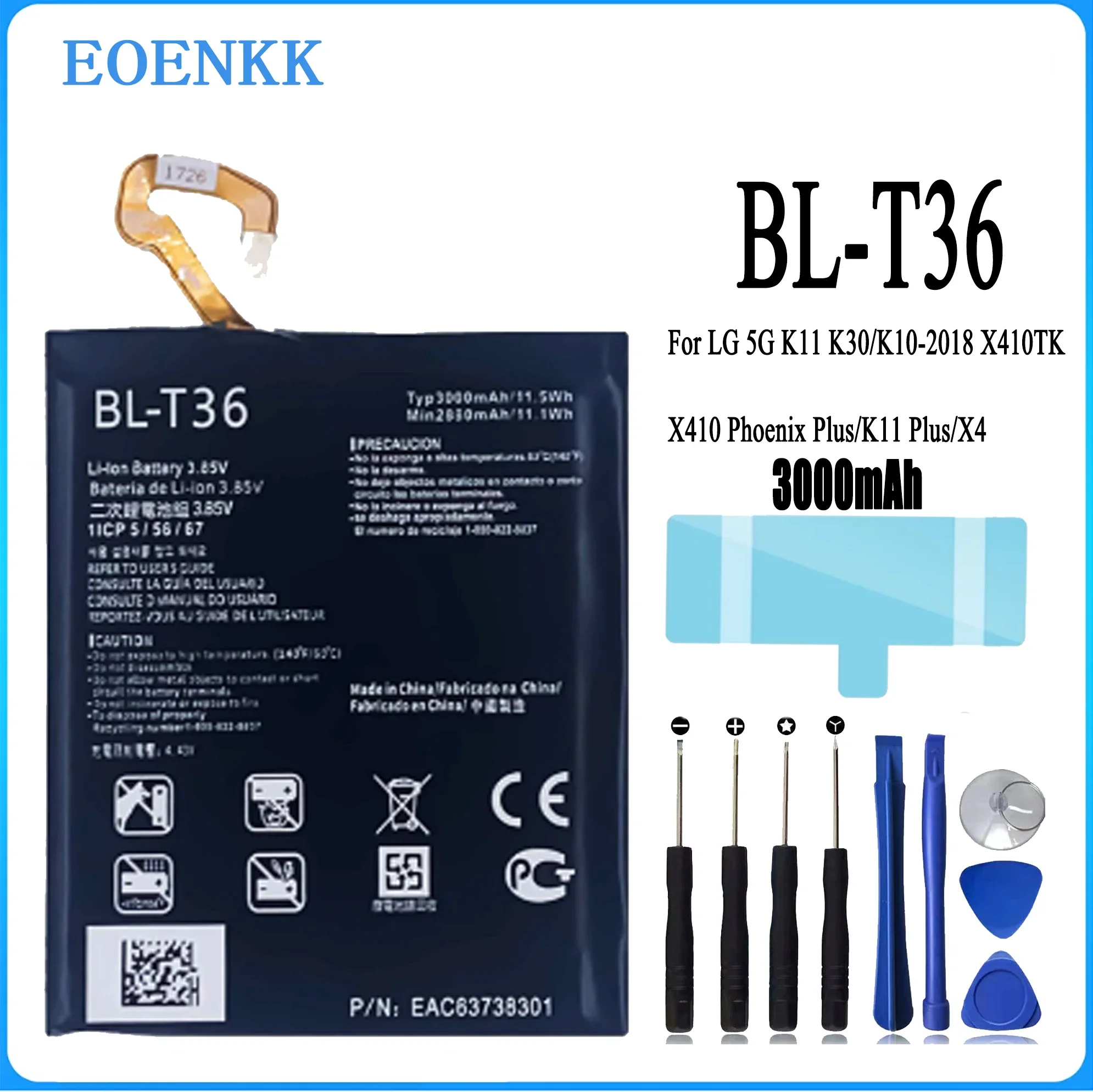 

BL-T36 T36 Battery For LG K11 K30 K10-2018 X410TK X410 Phoenix Plus K11 Plus X4 Repair Part Original Capacity Mobile Phone