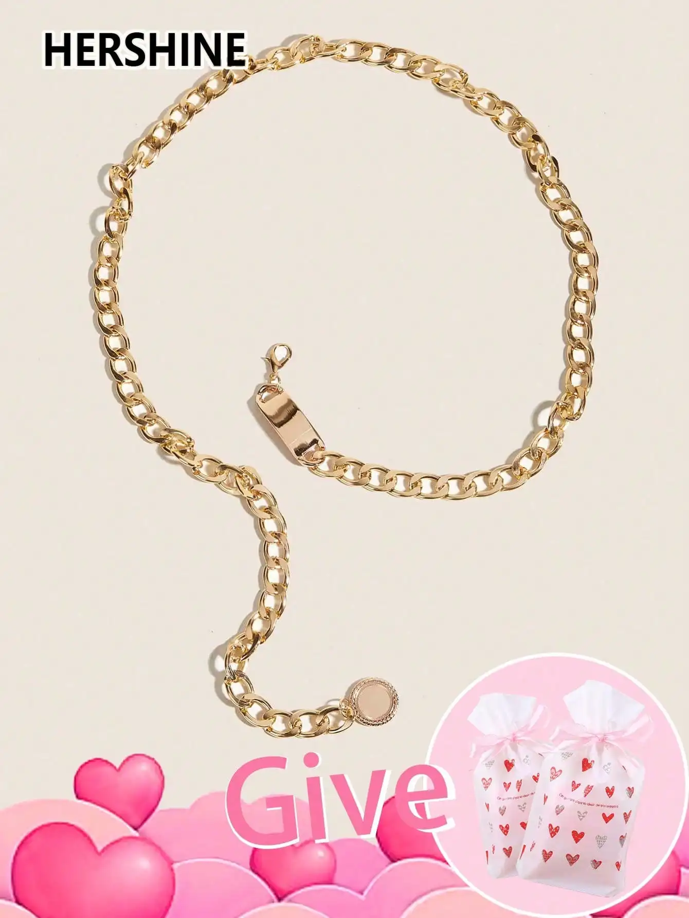 سلسلة خصر ذهبية عصرية للسيدات من HERSHINE قطعة واحدة مع حقيبة هدايا، مناسبة لفساتين المطابقة ومناسبة للحفلات