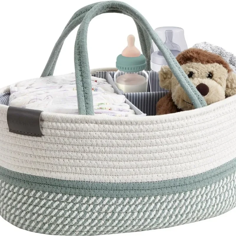 New Multi-functional Portable Mother\'s Bag for Outdoor Travel Handmade Cotton Rope Diaper Bag Baby Diaper Storage Storage Basket