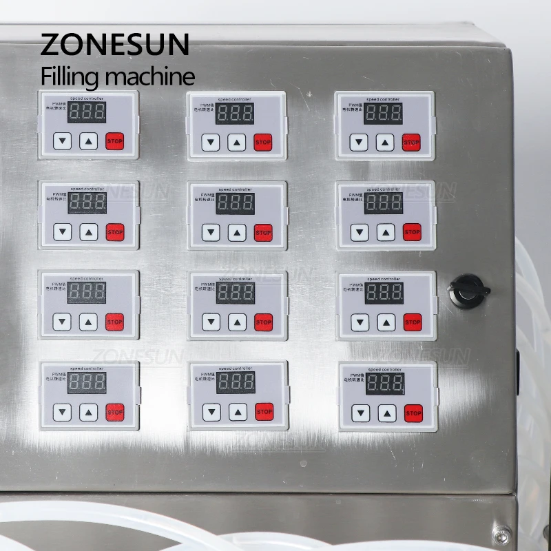 ZONESUN Liquid FillingMachine ZS-DPYT12P Semi-Automatic 12 Nozzles Juice Milk Water Bottle Filler Cosmetics Production