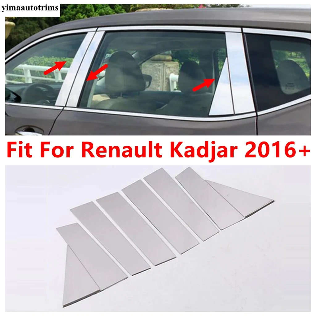 

Car Window Pillar B C Post Panel Strip Sticker Decoration Cover Trim For Renault Kadjar 2016 - 2022 Stainless Steel Accessories