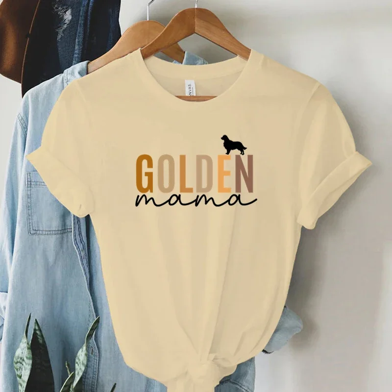 Golden Mama Shirt Women\'s Clothing Golden Retriever T-shirt Female Gift Dog Lover Graphic T Shirts Women Short Sleeve Dog Shirt