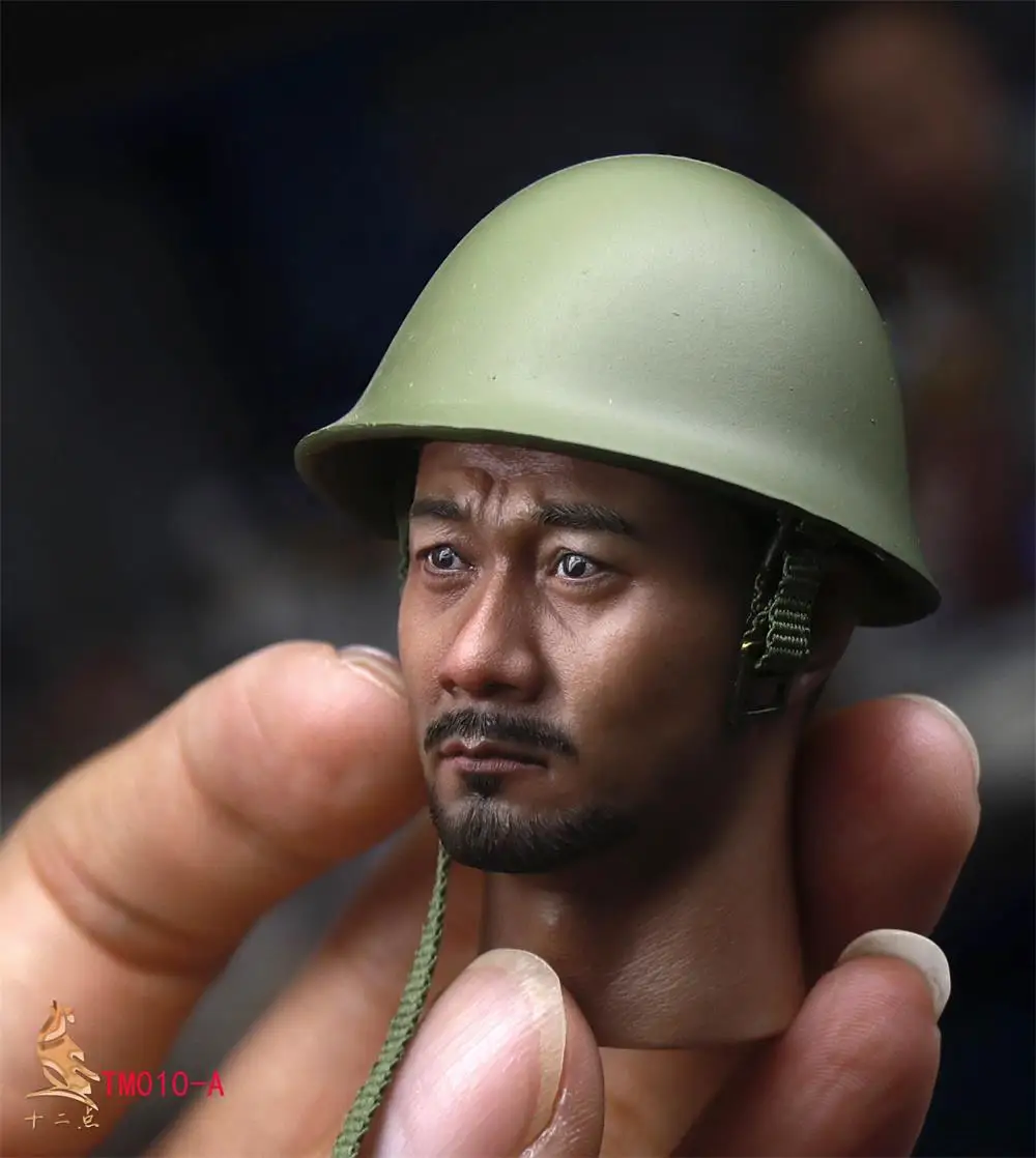 Hot Sales 1/6 Asia Tough Guy Warrior Soldier Eldery Tough Guy TM010-A TM010-B Head Sculpt Carving Fit 12