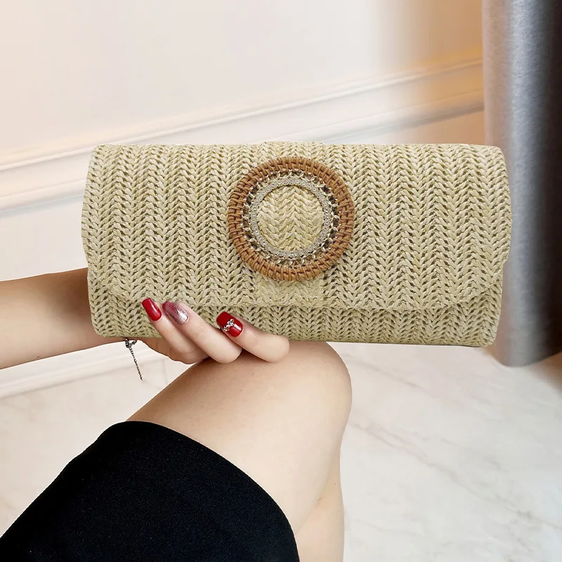 

Straw Clutch Handbag Summer Beach Straw Purse for Women Woven Envelope Bag Women Girls Evening Clutch Purse