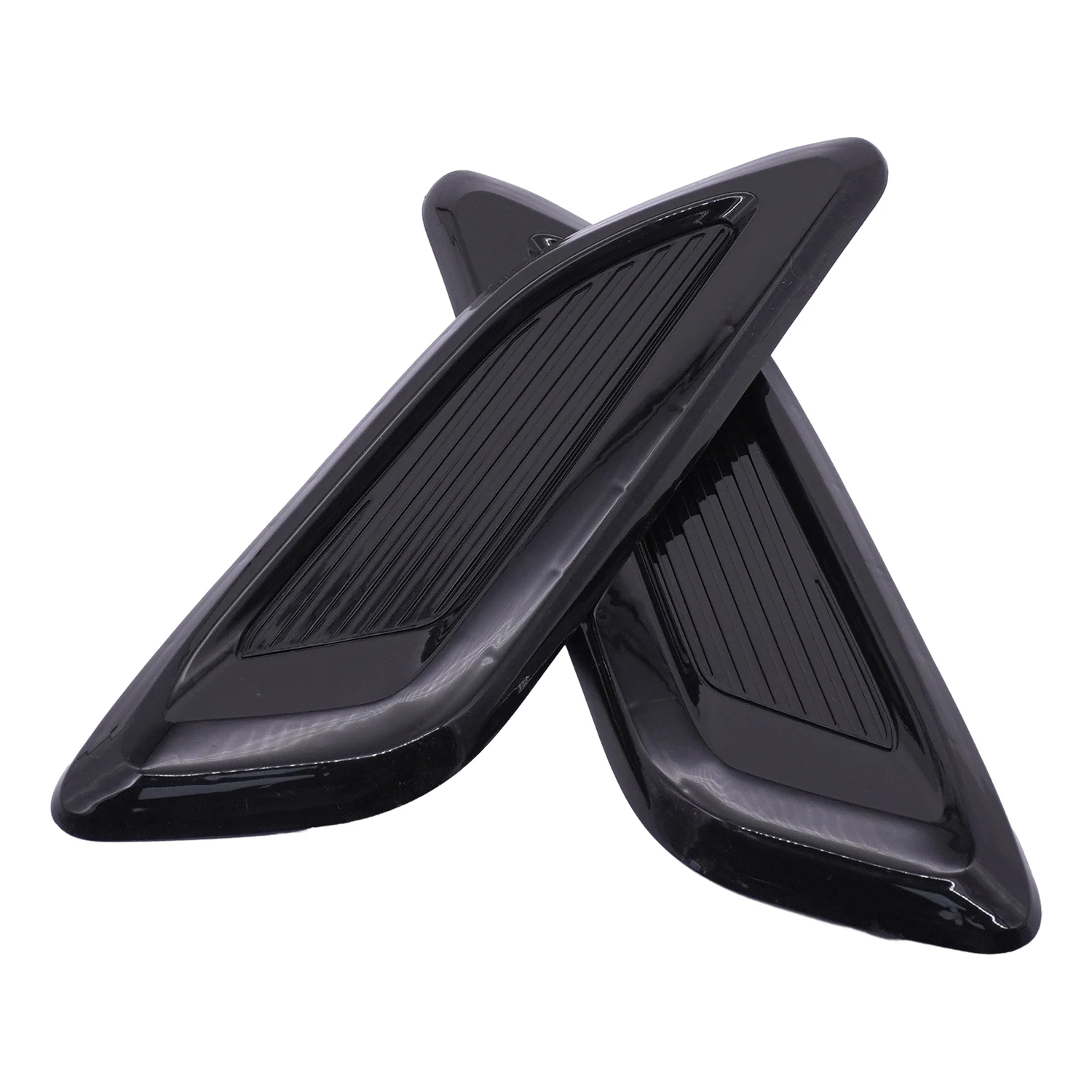 2PCS Universal Car Hood Scoop Air Outlet Wing Trim ABS Plastic Air Flow Intake Vent Decoration Covers Auto Exterior Accessories