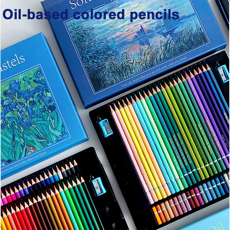 Art Supplies Colored Pencil Set With Sharpener, 24/36/48pcs Oil-Based Sketching Drawing Kit for Artists/Colorists/Beginners/Kids