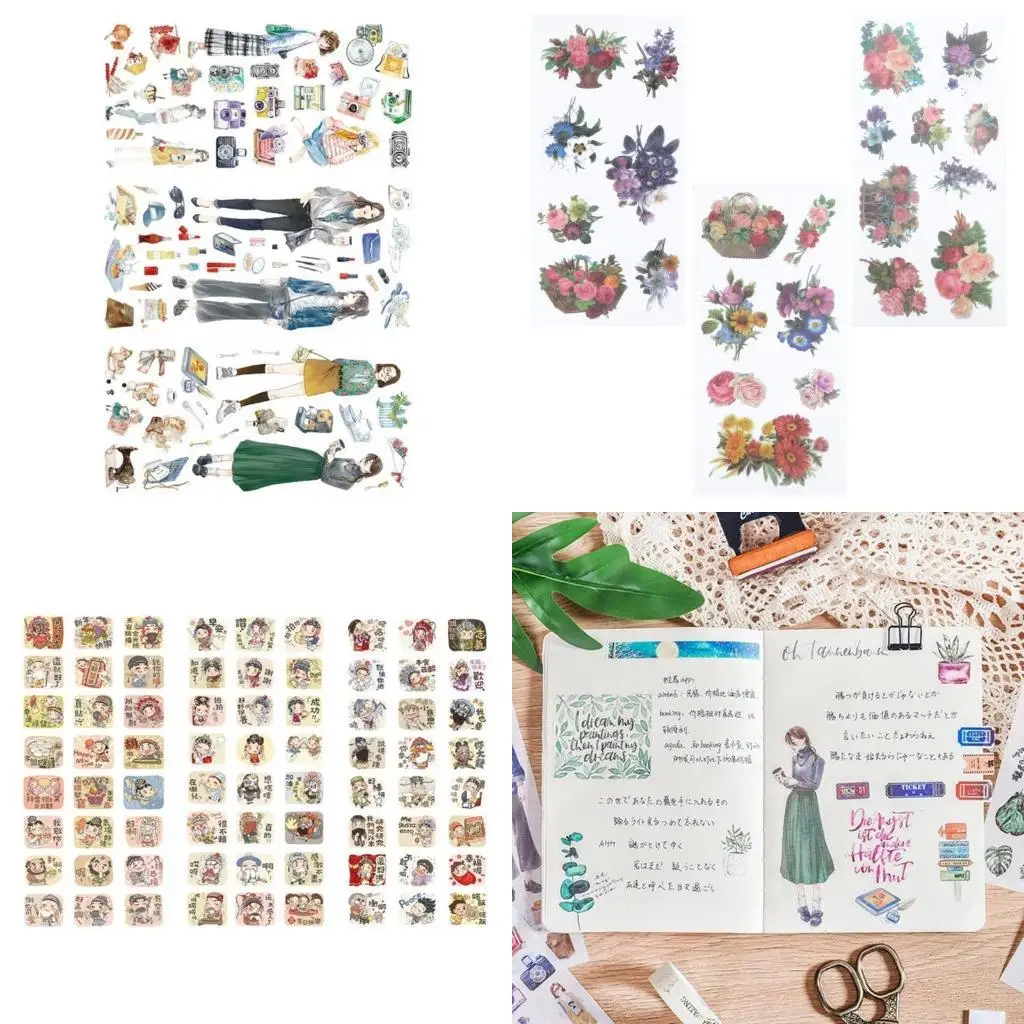 

Y5LB Scrapbooking Stickers Aesthetic Decorative Stickers for Scrapbooking DIY Craft
