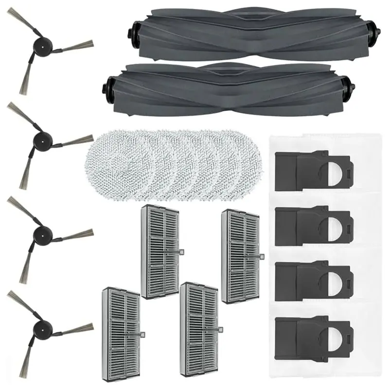 

Promotion!For Mova E40 Ultra Replacement Parts Rubber Side Brush Hepa Filter Mop Rag Dust Bags For Robot Vacuum Cleaner Spare
