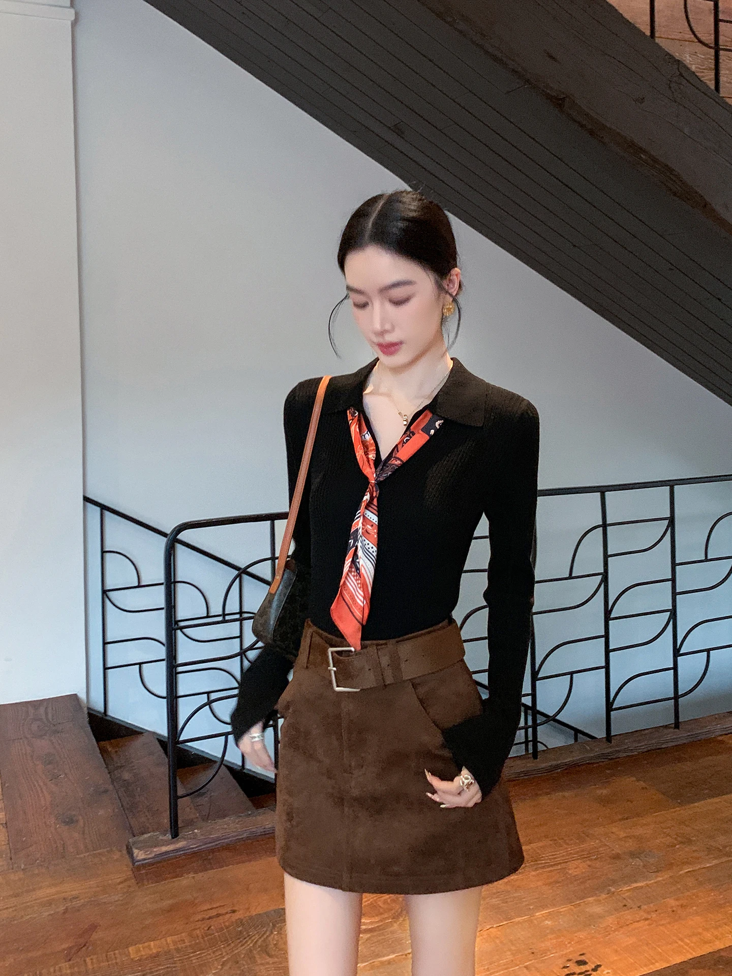 

Binguo Women's Bla Woolen Knitted Sweater Slimming Top Casual Sle Mid-Thiened Long Sve Winter Faion 2025