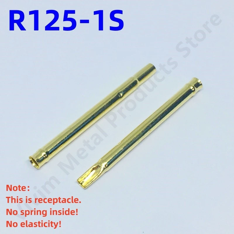 20/100PCS R125-1S Test Pin P125-B Receptacle Brass Tube Needle Sleeve Seat Solder Connect Probe Sleeve 30mm Outer Dia 2.36mm