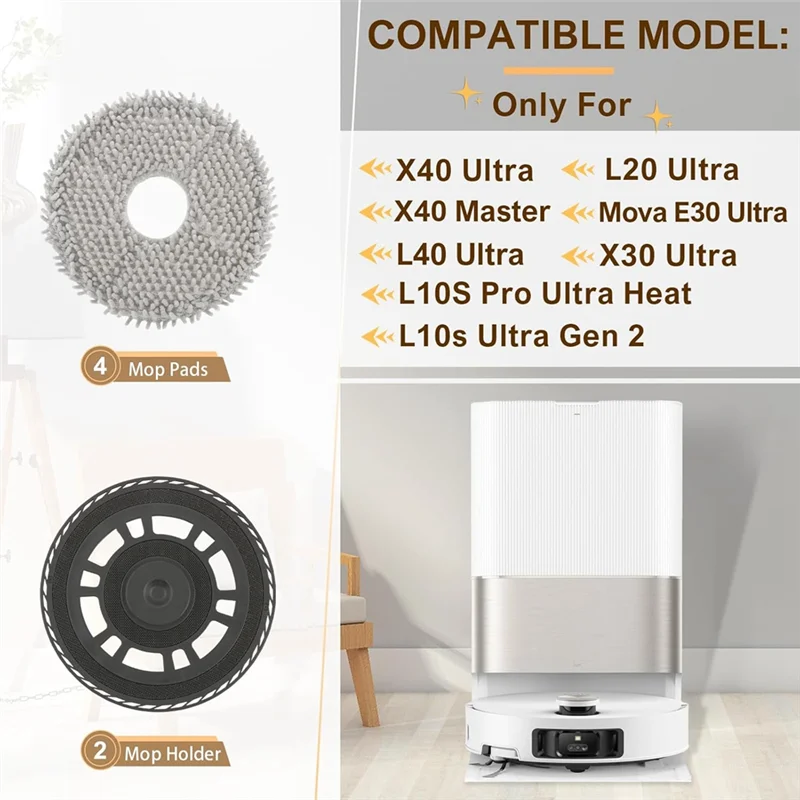 حامل قماش ممسحة بديل AT28 لنماذج المكنسة الكهربائية Dreame L10s Pro Ultra Heat، L10s Ultra Gen2، X30 Ultra، X40 Ultra & L20 Ultra