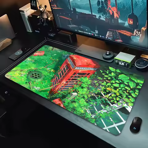 Anime Scenes Green Mouse Pad Large Computer Office Game Table Mat XXL Rubber Anti-slip Gaming Keyboard Mousepad Long Desk Pads