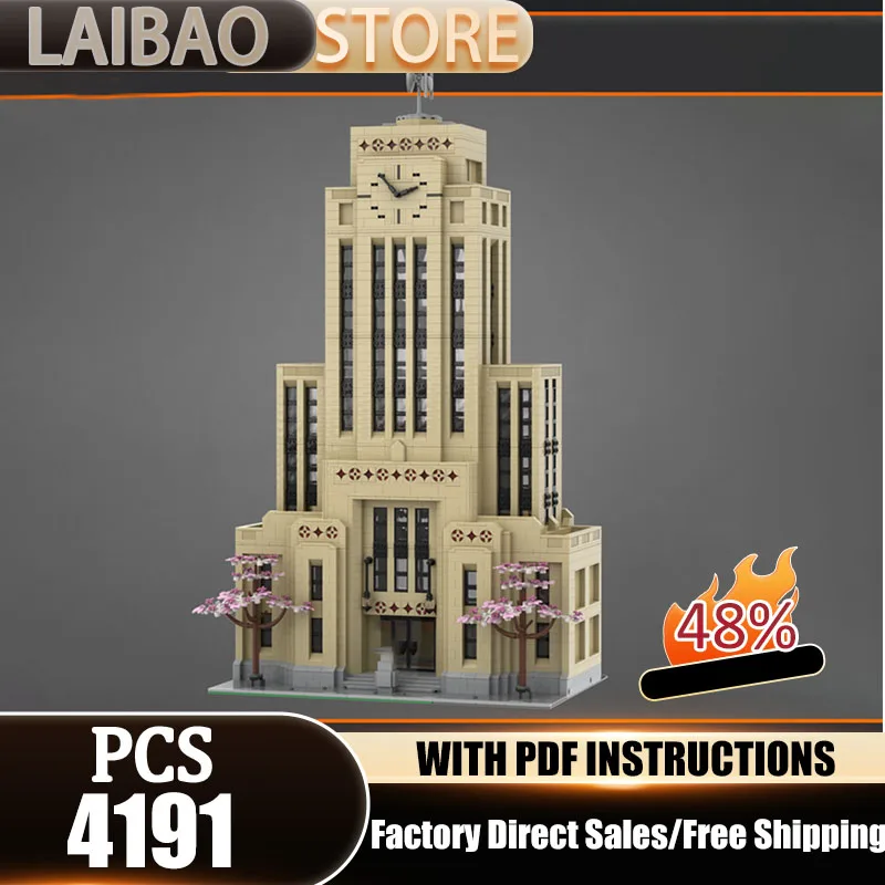 

City Street View Building Model Moc Building Blocks City Hall Model Technology Bricks Christmas Assembly DIY Toys Gifts