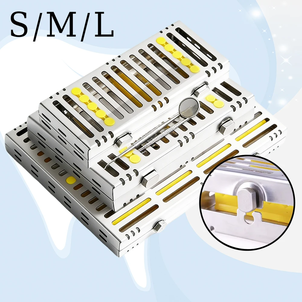 

Dental Instrument Sterilization Rack Autoclave Compatible Cassette Tray for Burs Disinfection in Clinics and Labs
